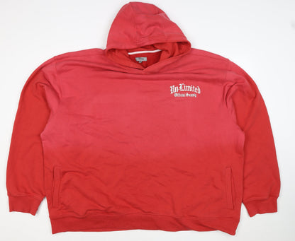 George Men’s Red 4XL Pullover Hoodie Graphic Print Logo Pockets
