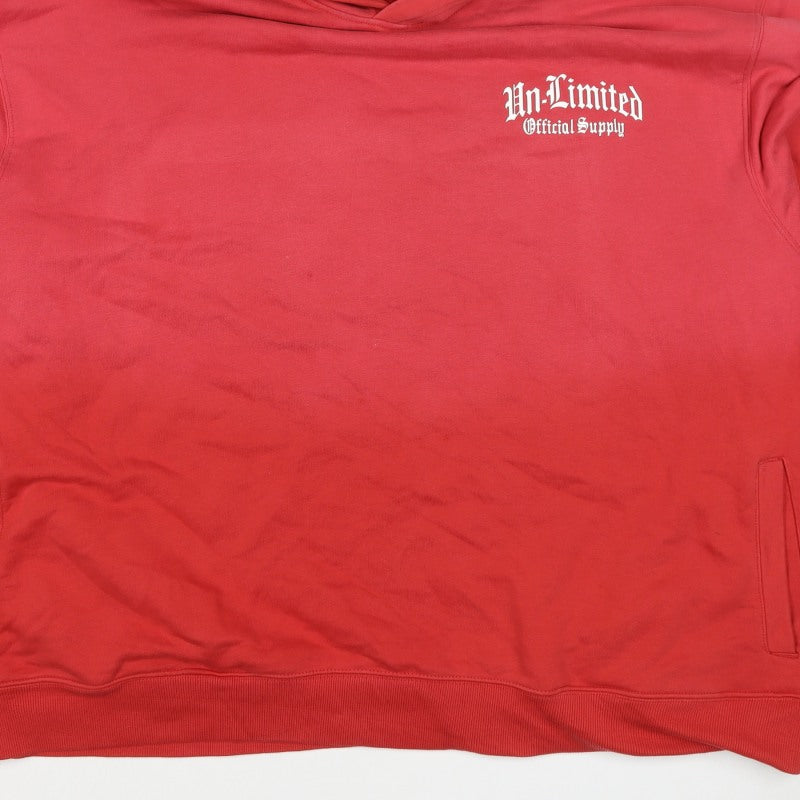 George Men’s Red 4XL Pullover Hoodie Graphic Print Logo Pockets