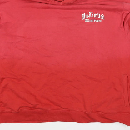 George Men’s Red 4XL Pullover Hoodie Graphic Print Logo Pockets