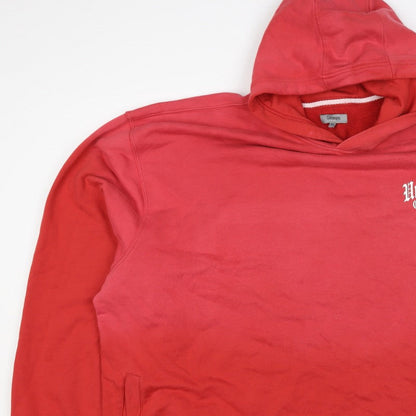 George Men’s Red 4XL Pullover Hoodie Graphic Print Logo Pockets