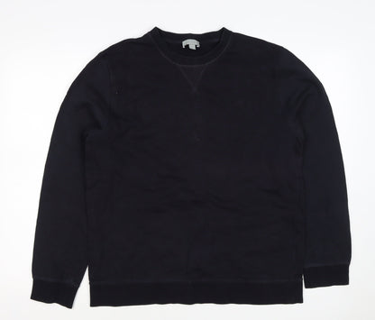 COS Men’s Black L Crew Neck Pullover Cotton Sweatshirt Long Sleeve