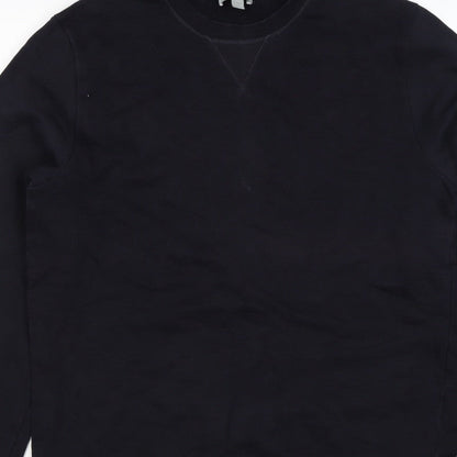 COS Men’s Black L Crew Neck Pullover Cotton Sweatshirt Long Sleeve