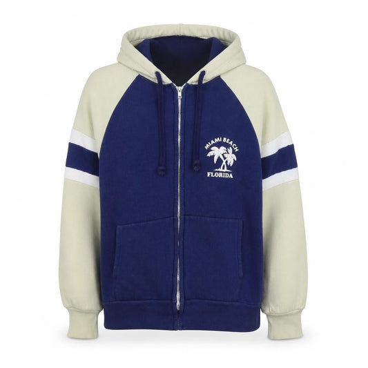 Fruit of the Loom Women’s Blue M Full Zip Miami Beach Hoodie