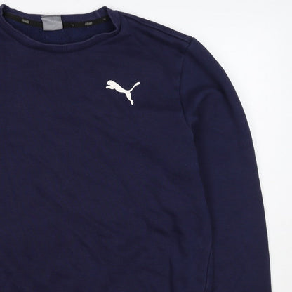 Puma Men’s Blue M Crew Neck Logo Pullover Sweatshirt Sports
