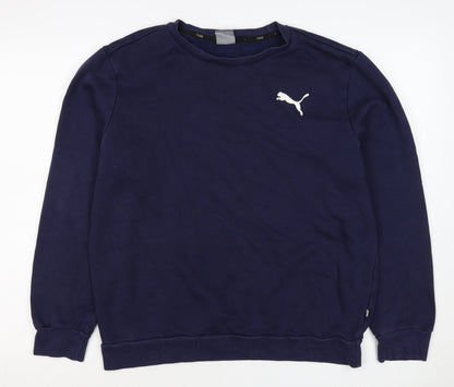 Puma Men’s Blue M Crew Neck Logo Pullover Sweatshirt Sports