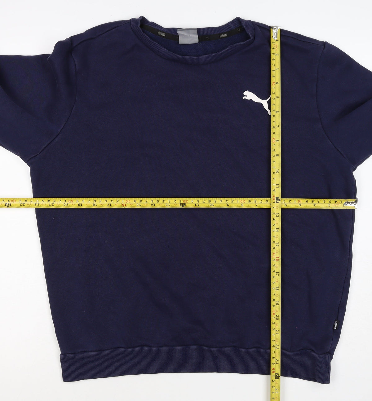 Puma Men’s Blue M Crew Neck Logo Pullover Sweatshirt Sports
