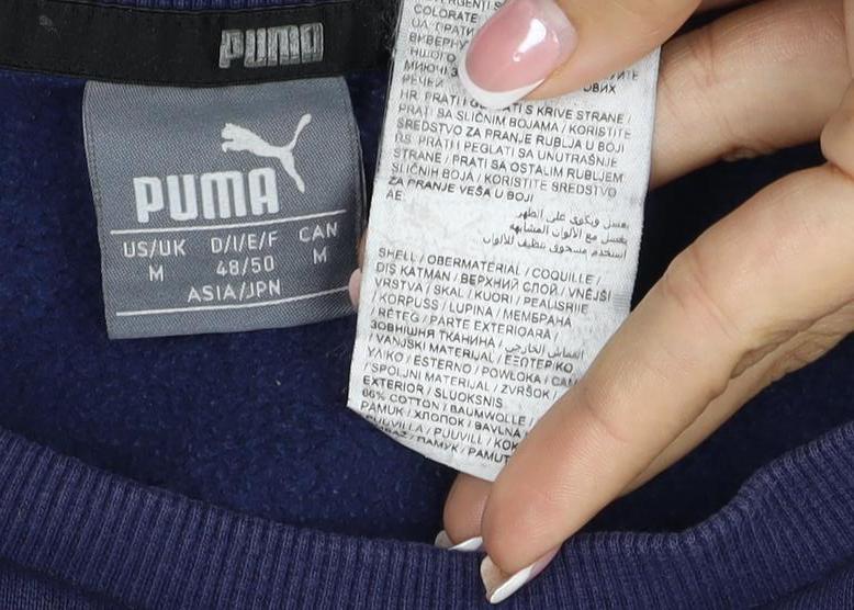 Puma Men’s Blue M Crew Neck Logo Pullover Sweatshirt Sports