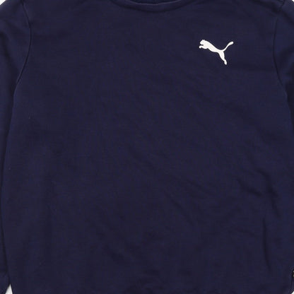 Puma Men’s Blue M Crew Neck Logo Pullover Sweatshirt Sports