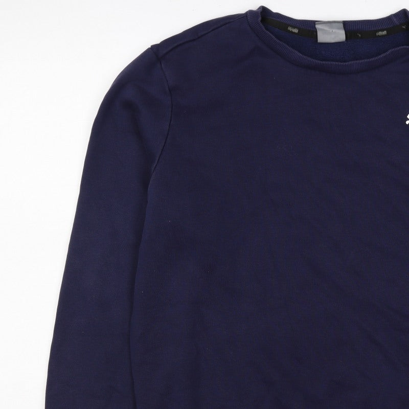 Puma Men’s Blue M Crew Neck Logo Pullover Sweatshirt Sports