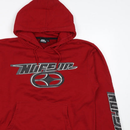 Additional view of No Fear Men's Red L Pullover Hoodie Graphic Logo Pocket
