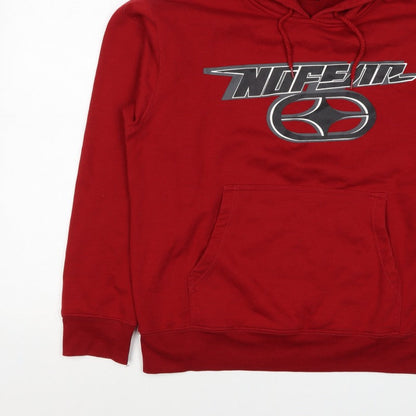 Additional view of No Fear Men's Red L Pullover Hoodie Graphic Logo Pocket