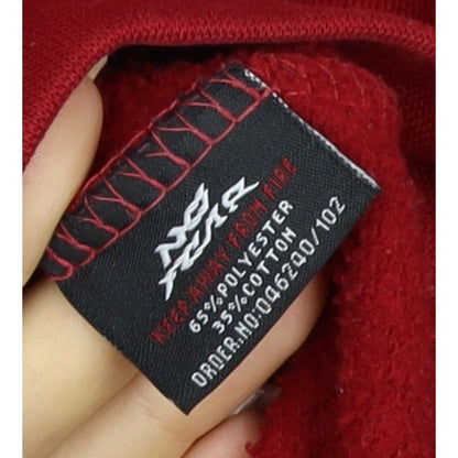 Additional view of No Fear Men's Red L Pullover Hoodie Graphic Logo Pocket