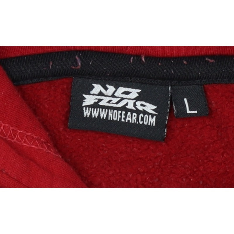 Additional view of No Fear Men's Red L Pullover Hoodie Graphic Logo Pocket
