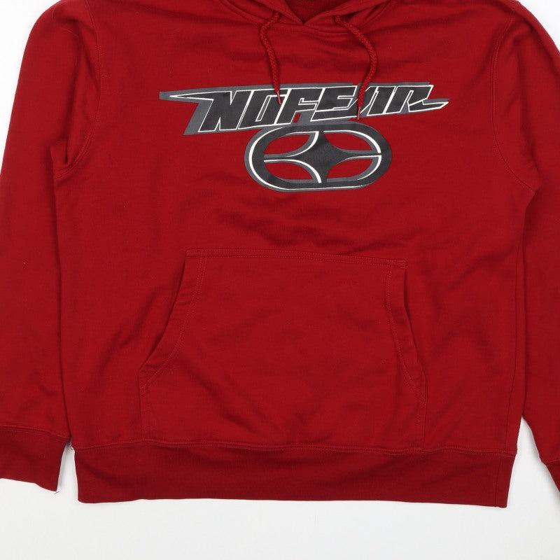 Additional view of No Fear Men's Red L Pullover Hoodie Graphic Logo Pocket