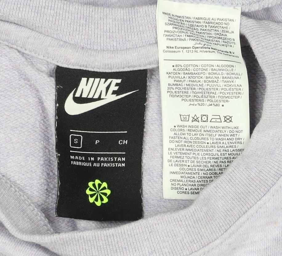 Nike Women’s Purple S Logo Crew Neck Raglan Sweatshirt