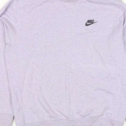 Nike Women’s Purple S Logo Crew Neck Raglan Sweatshirt