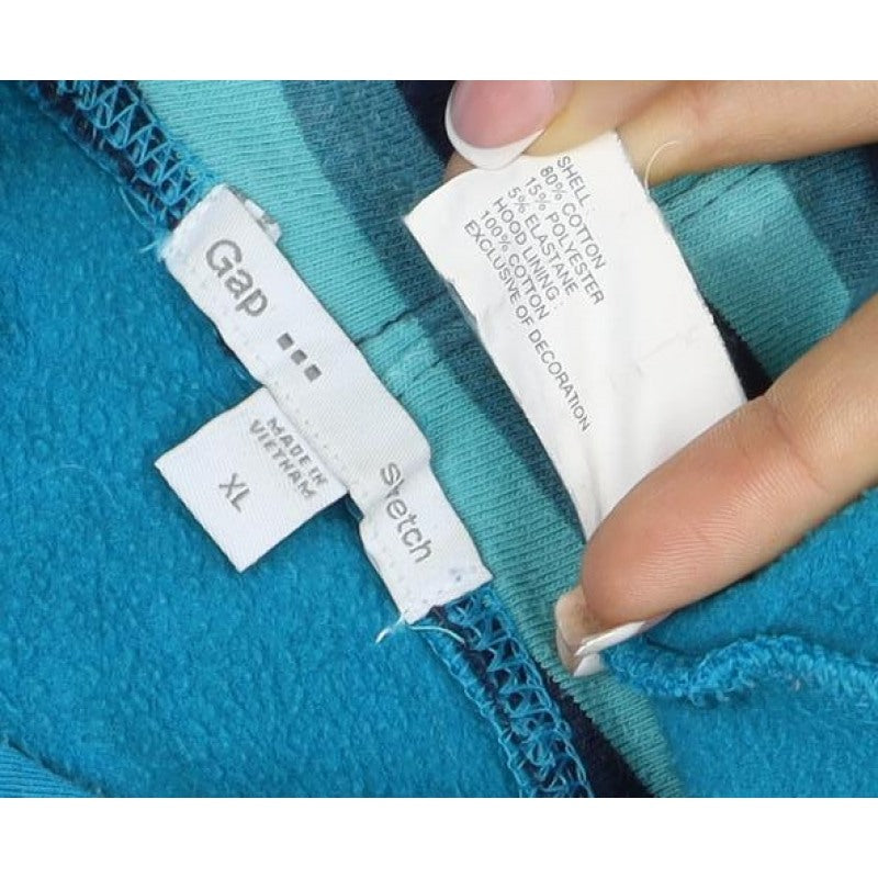 Gap Women’s Blue XL Pullover Hoodie Embroidered Logo Pocket
