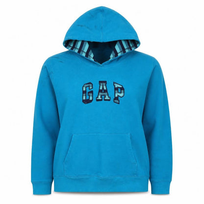 Gap Women’s Blue XL Pullover Hoodie Embroidered Logo Pocket