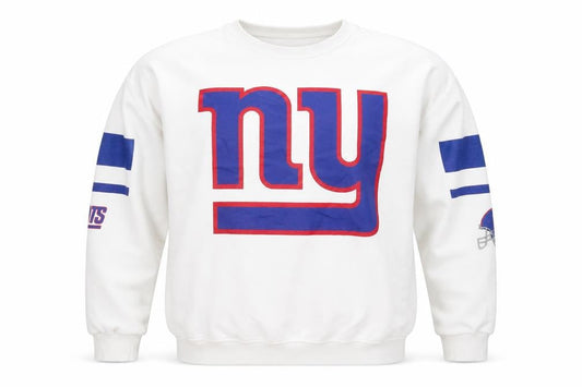 Primark Women White M NFL New York Giants Logo Crew Neck Sweatshirt