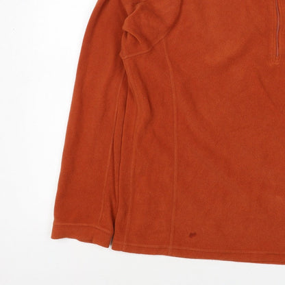 L.L.Bean Men’s Orange L 1/4 Zip Fleece Pullover Sweatshirt