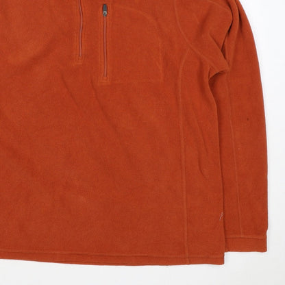 L.L.Bean Men’s Orange L 1/4 Zip Fleece Pullover Sweatshirt
