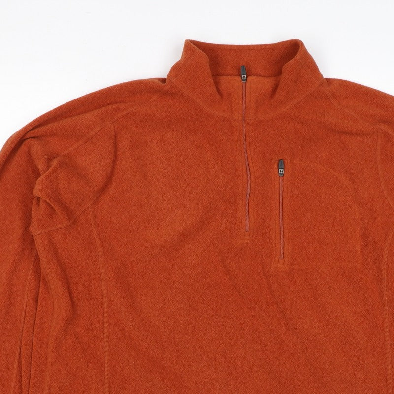 L.L.Bean Men’s Orange L 1/4 Zip Fleece Pullover Sweatshirt