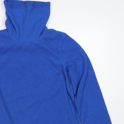 Lands' End Men’s Blue M Fleece Pullover High Neck Sweatshirt