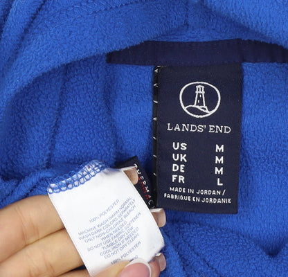 Lands' End Men’s Blue M Fleece Pullover High Neck Sweatshirt