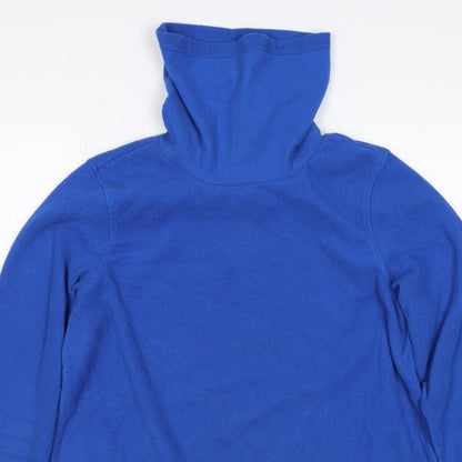 Lands' End Men’s Blue M Fleece Pullover High Neck Sweatshirt