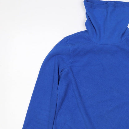 Lands' End Men’s Blue M Fleece Pullover High Neck Sweatshirt