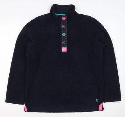 Joules Women’s Navy Size 12 Henley Teddy Fleece Sweatshirt