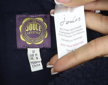 Joules Women’s Navy Size 12 Henley Teddy Fleece Sweatshirt