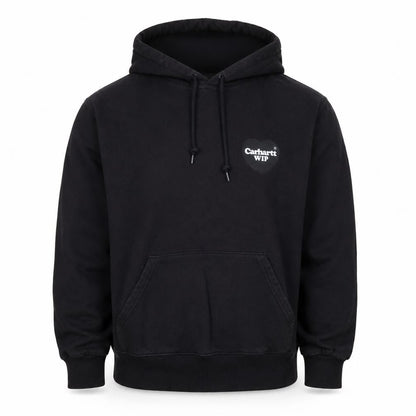 Carhartt WIP Men’s Black S Pullover Hoodie Heart Logo Cotton Blend