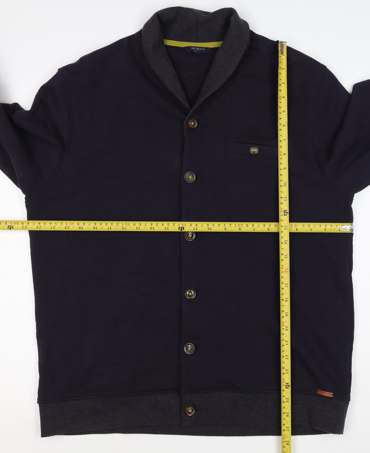 Ted Baker Men’s Blue XL Shawl Collar Button Knit Jacket