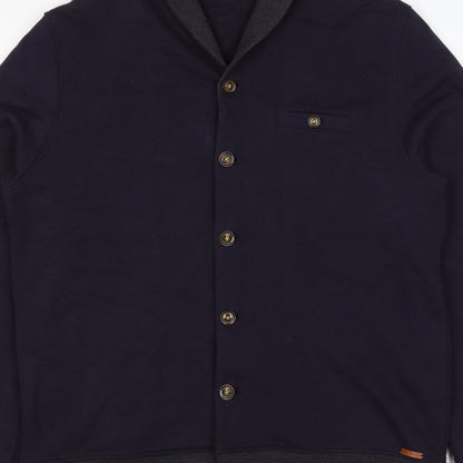Ted Baker Men’s Blue XL Shawl Collar Button Knit Jacket