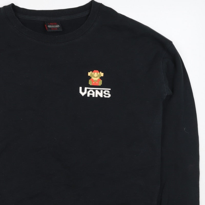 Vans Nintendo Men's Black M Mario Game Over Graphic Print Sweatshirt