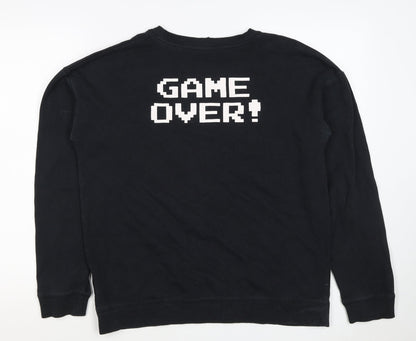 Vans Nintendo Men's Black M Mario Game Over Graphic Print Sweatshirt