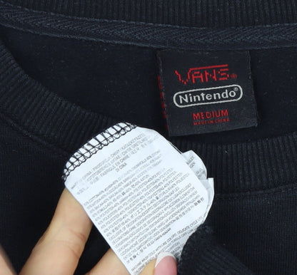 Vans Nintendo Men's Black M Mario Game Over Graphic Print Sweatshirt