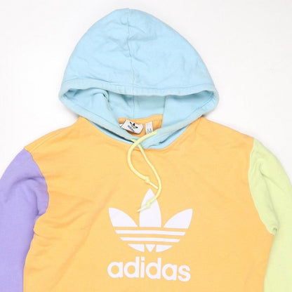 Adidas Men Multicoloured M Pullover Hoodie Logo Graphic Print Fleece