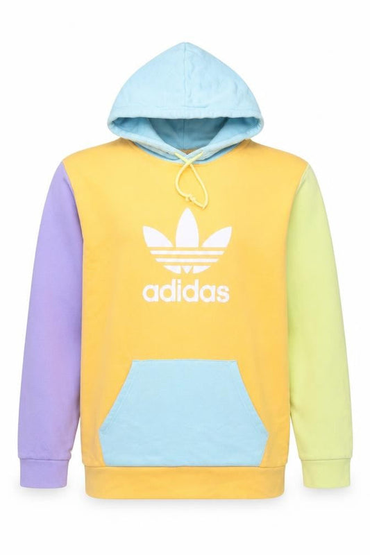 Adidas Men Multicoloured M Pullover Hoodie Logo Graphic Print Fleece