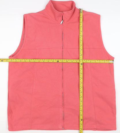 Stilo Women's Pink L Sleeveless Full Zip Polyester Waistcoat