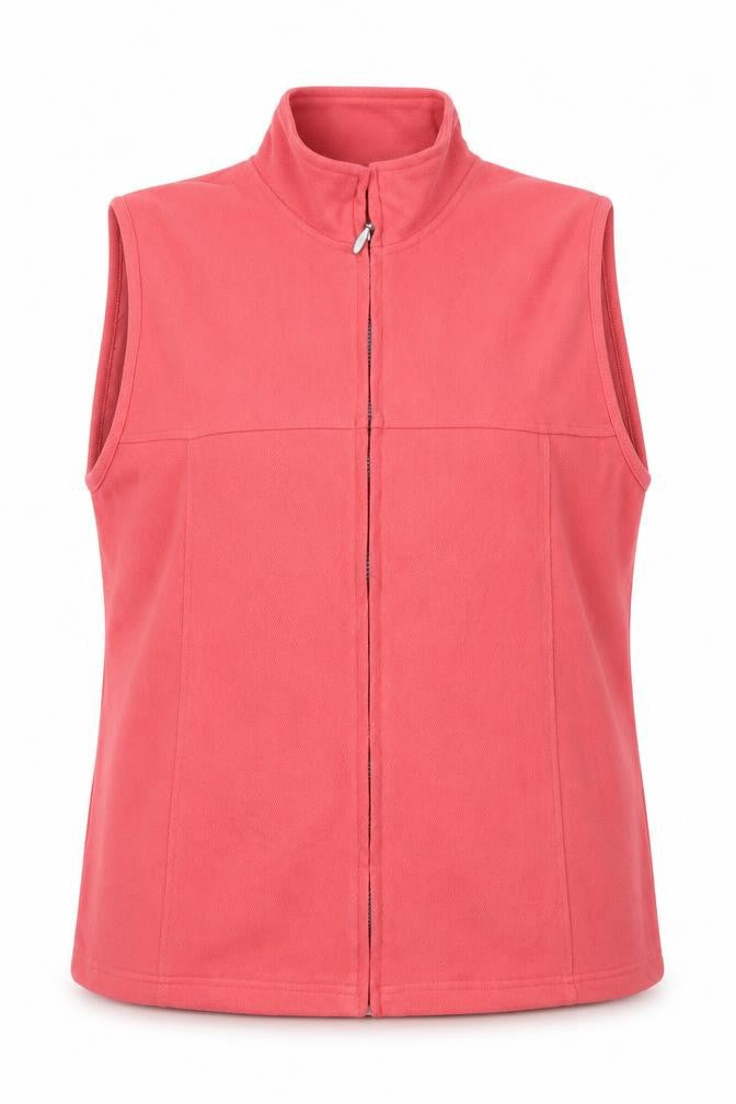 Stilo Women's Pink L Sleeveless Full Zip Polyester Waistcoat