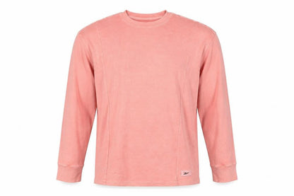 Reebok Men’s Pink M Ribbed Crew Neck Lightweight Pullover Sweatshirt