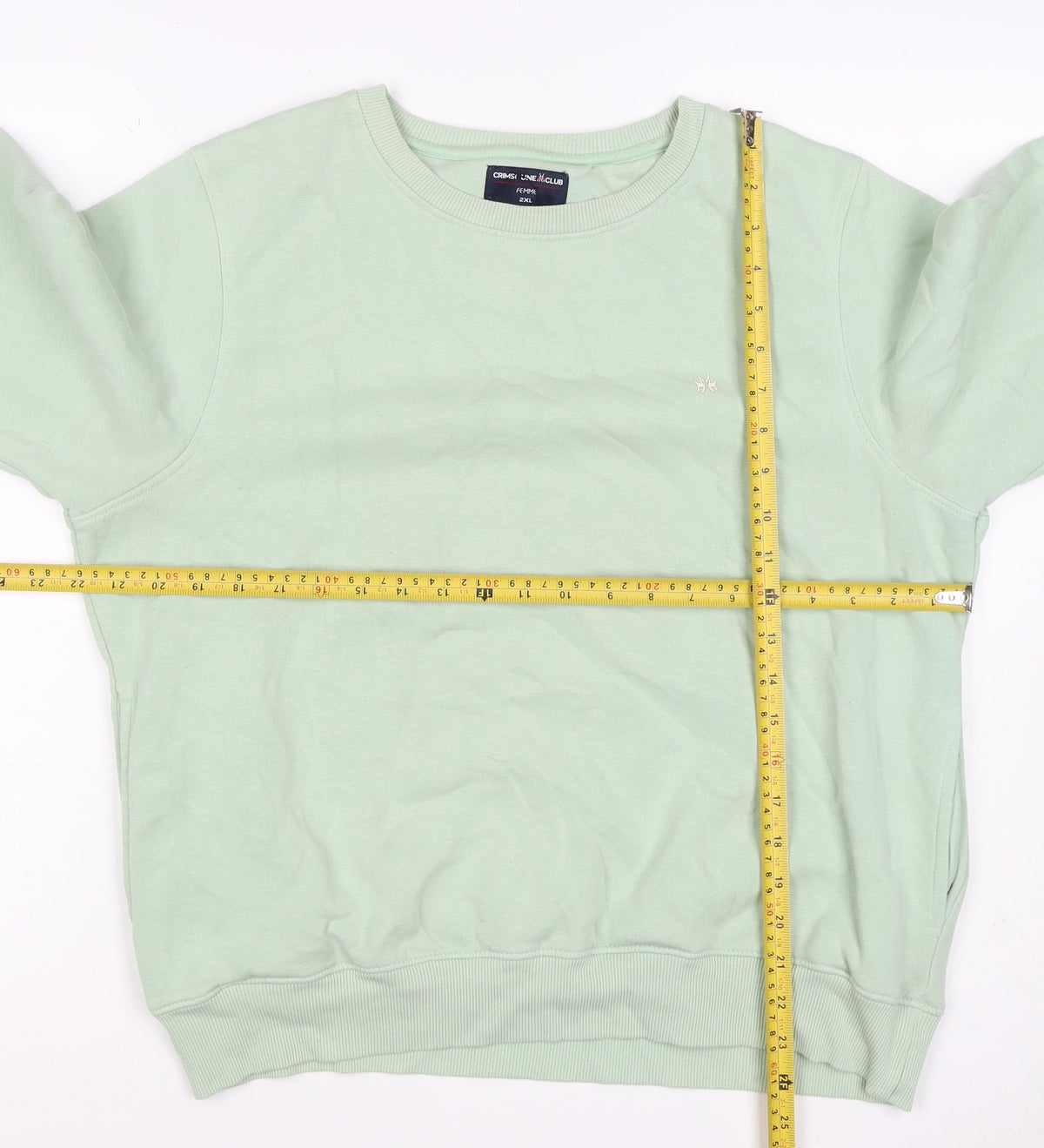 Crimsoune Club Women's Mint Green 2XL Pullover Crew Neck Sweatshirt Logo