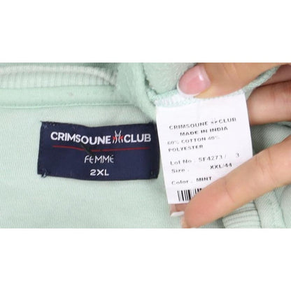 Crimsoune Club Women's Mint Green 2XL Pullover Crew Neck Sweatshirt Logo