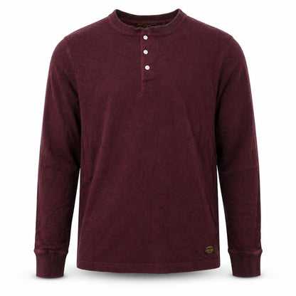 Superdry Men’s Red XL Henley Long Sleeve Cotton Sweatshirt