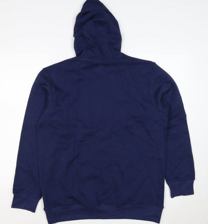 Nike Women Blue L Pullover Hoodie Logo Fleece Pockets