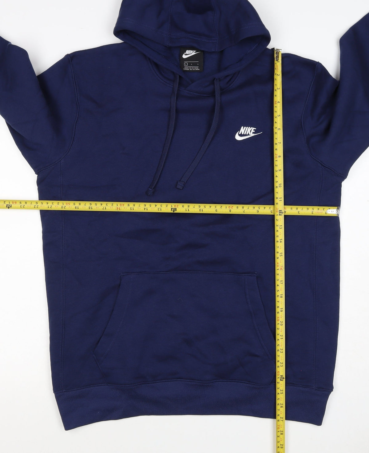 Nike Women Blue L Pullover Hoodie Logo Fleece Pockets