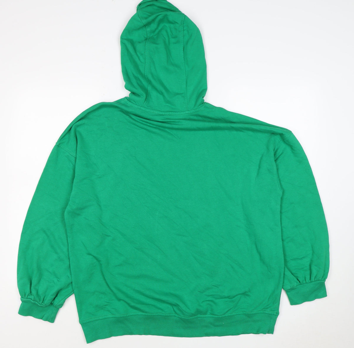 H&M Women Green UK 10 S Sprite Logo Hooded Pullover Sweatshirt