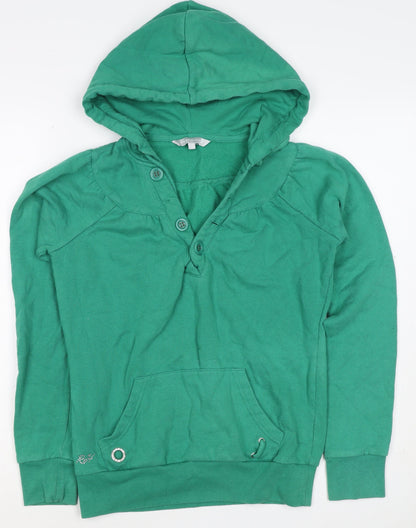 Red Herring Women’s Green Size 10 Henley Button Hooded Hoodie